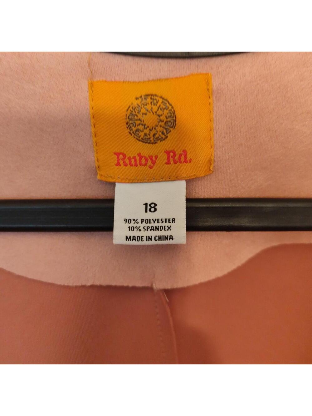 Ruby Rd Jacket Womens 18 Blush Pink Soft Faux Suede Open Duster Quiet Luxury - Picture 7 of 7